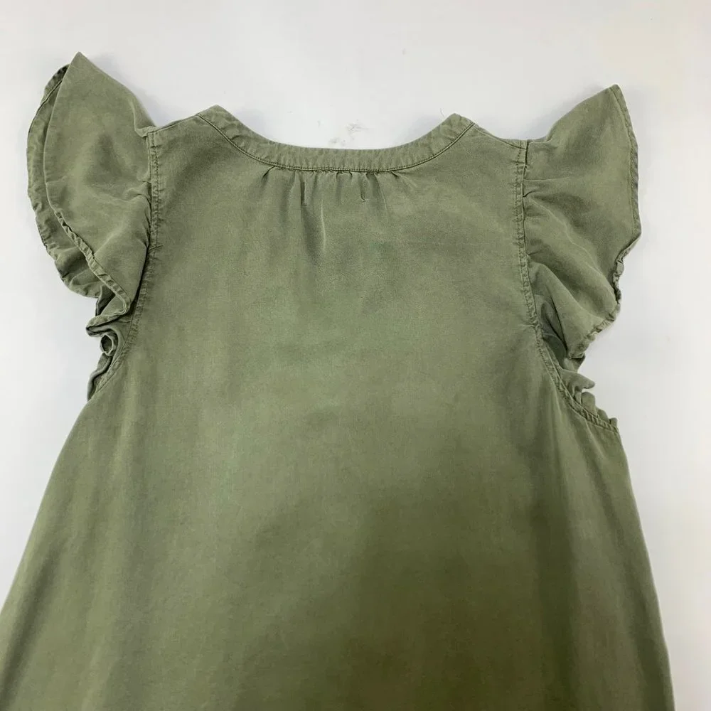 Knox Rose Olive Tencel Ruffle Sleeve Mini Dress L_6